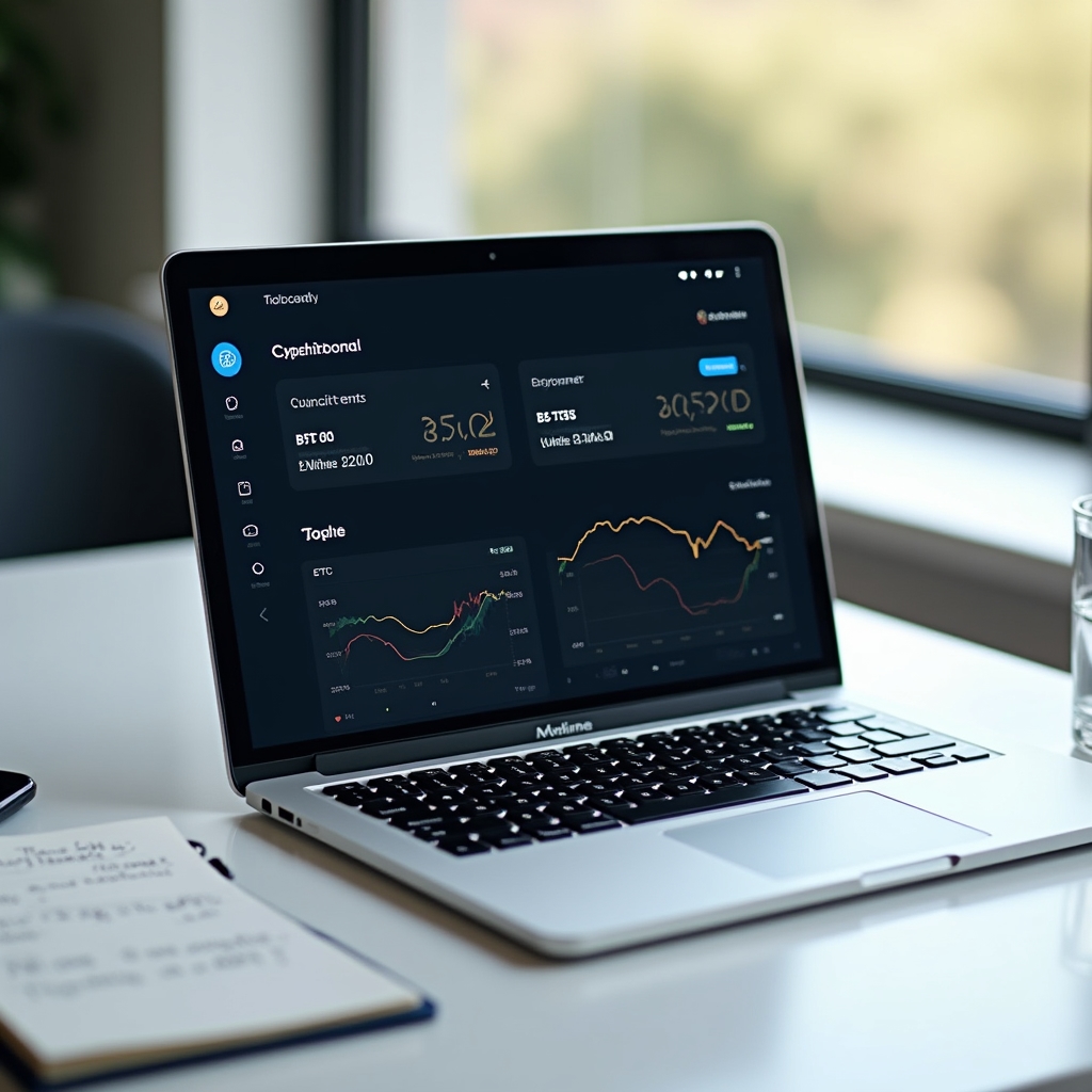 Digital asset management screen showing Bitcoin and Ethereum holdings with transaction history